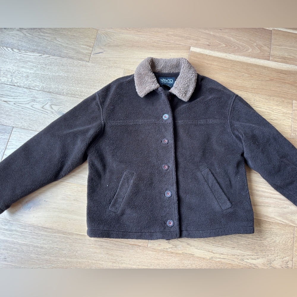 Vintage 90’s Ny&co teddy jacket medium brown